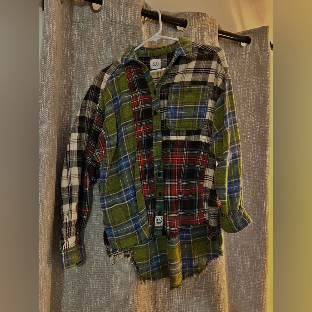 BDG Mixed Plaid Patchwork Flannel Shirt - Urban Outfitters